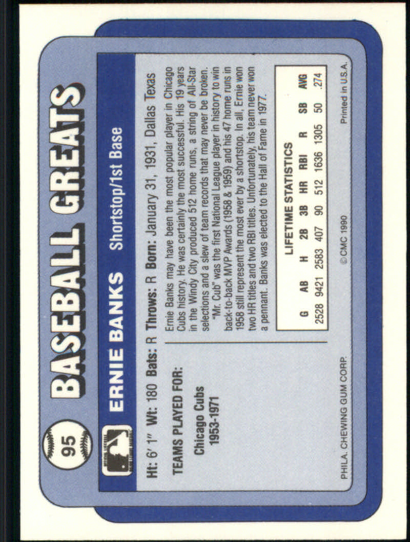 1990 Swell Baseball Greats "Main Set" Cards #1 to #135 - Picture 192 of 272