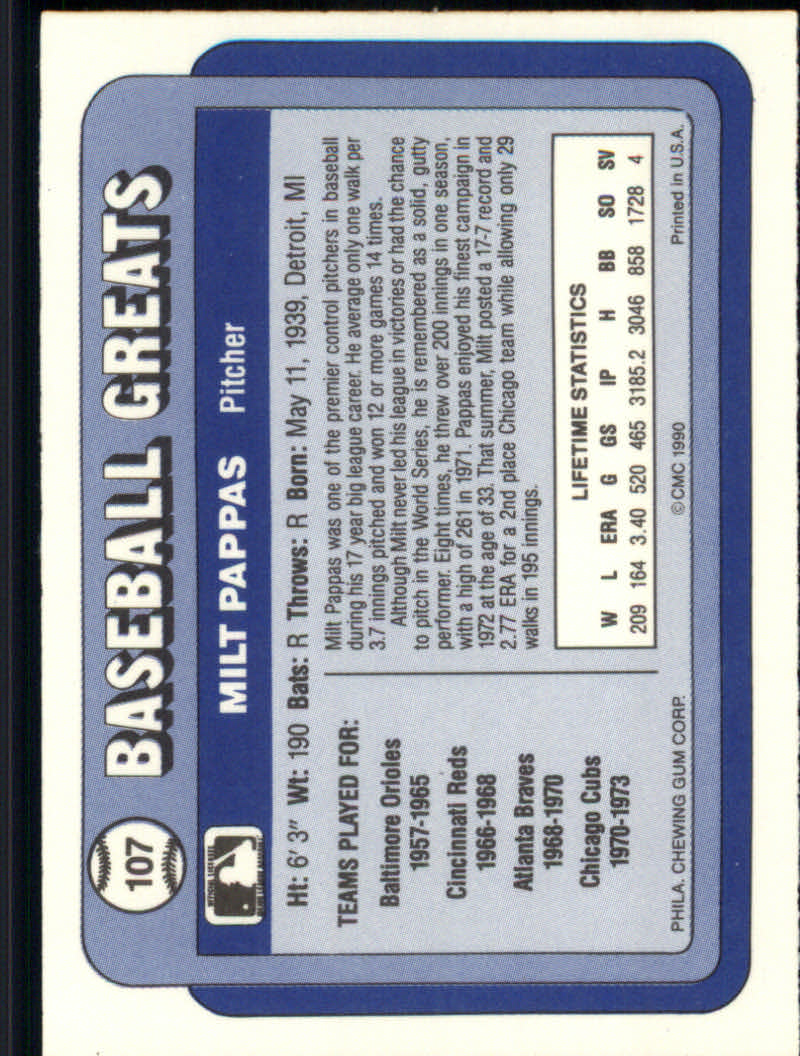 1990 Swell Baseball Greats "Main Set" Cards #1 to #135 - Picture 216 of 272