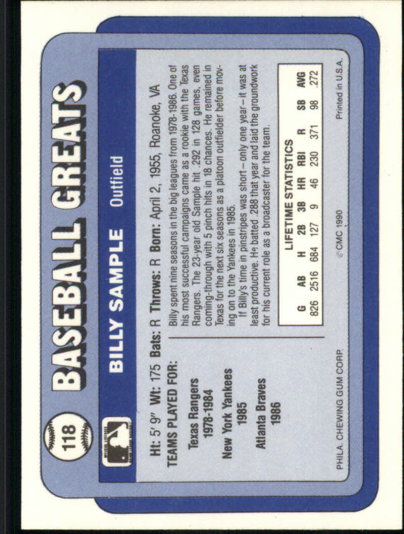 1990 Swell Baseball Greats "Main Set" Cards #1 to #135 - Picture 238 of 272