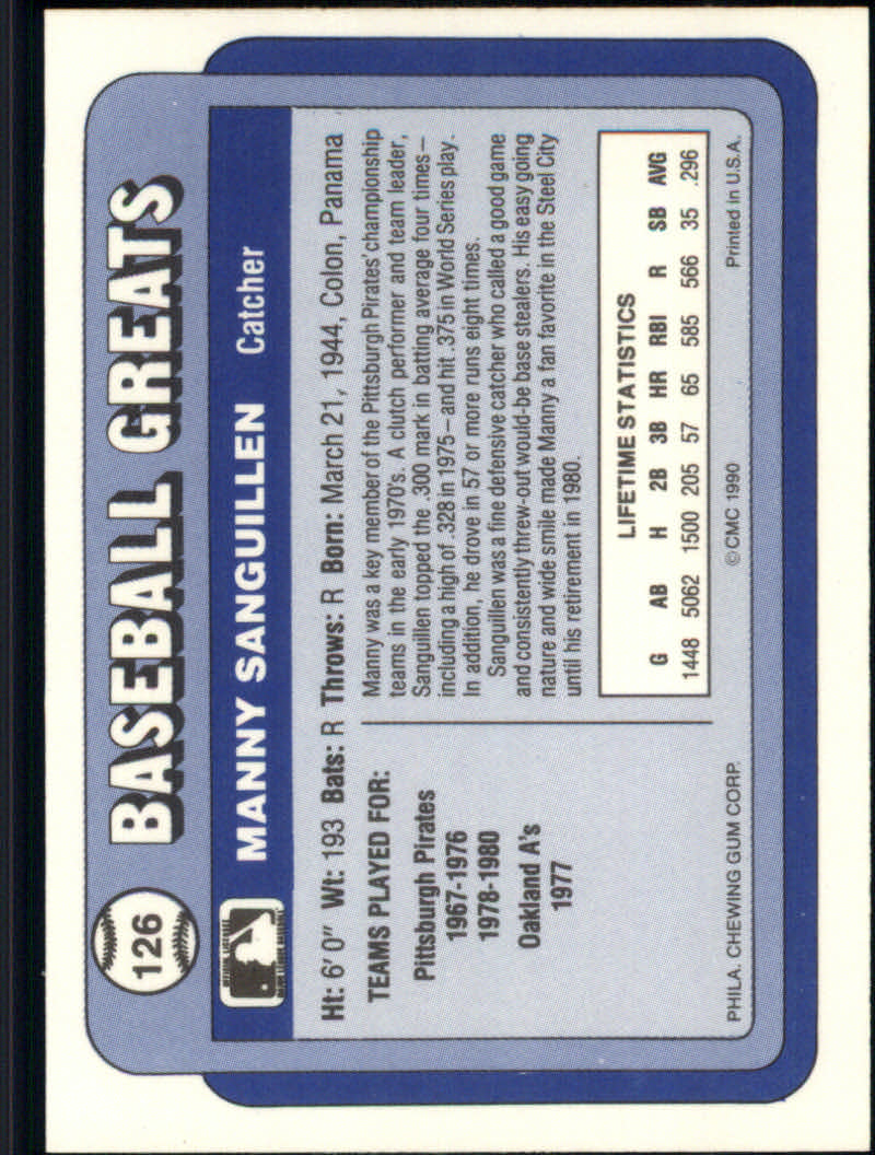 1990 Swell Baseball Greats "Main Set" Cards #1 to #135 - Picture 254 of 272