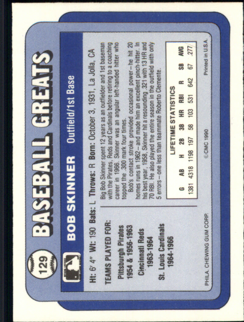 1990 Swell Baseball Greats "Main Set" Cards #1 to #135 - Picture 260 of 272