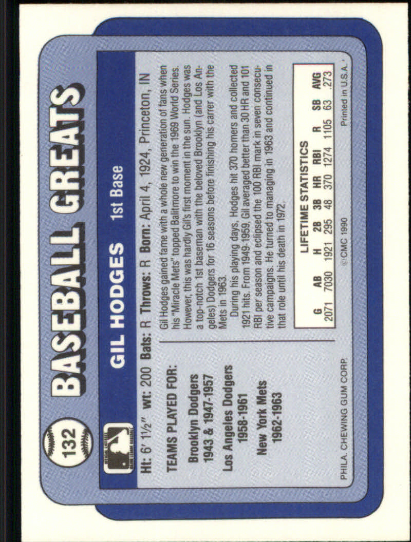 1990 Swell Baseball Greats "Main Set" Cards #1 to #135 - Picture 266 of 272