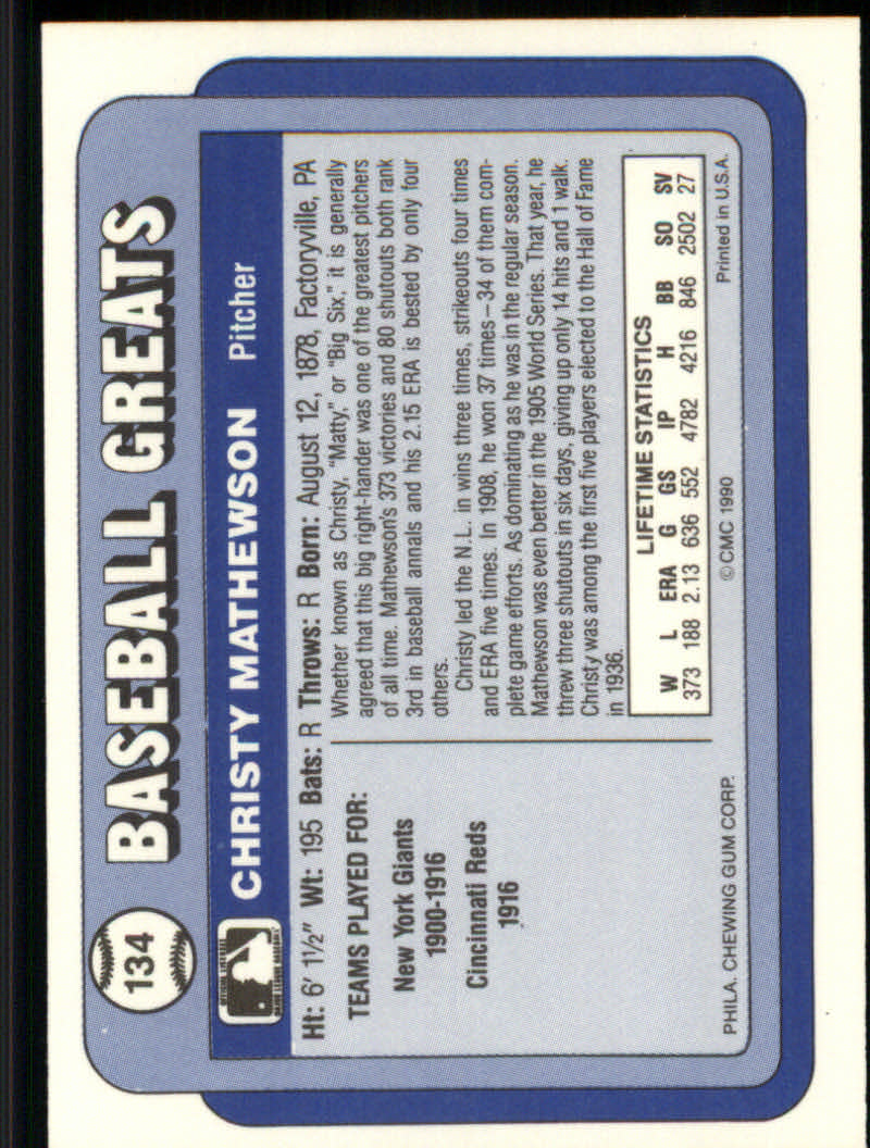 1990 Swell Baseball Greats "Main Set" Cards #1 to #135 - Picture 270 of 272
