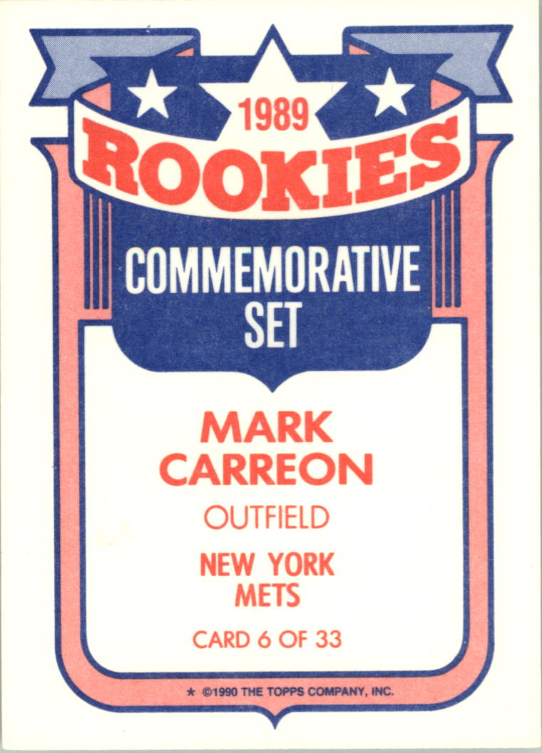 1990 Topps Rookies #6 Mark Carreon back image