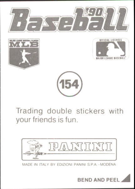 1990 Panini Stickers #154 Randy Johnson back image