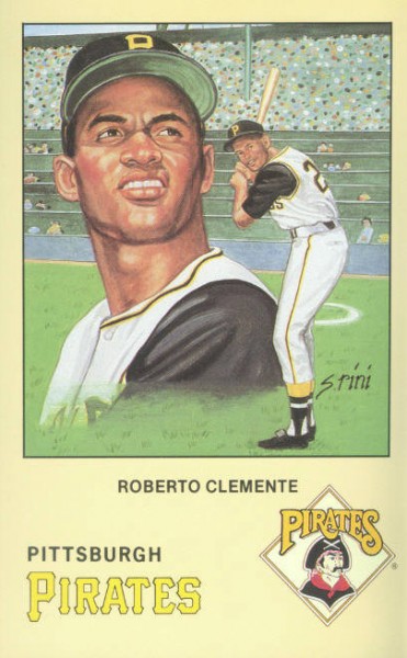 1990 Rini Postcards Clemente #3 Roberto Clemente/(Preparing to Swing)