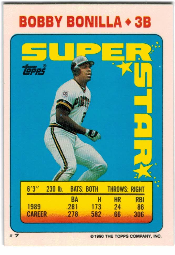  1987 Fleer Glossy #605 Bobby Bonilla Pittsburgh