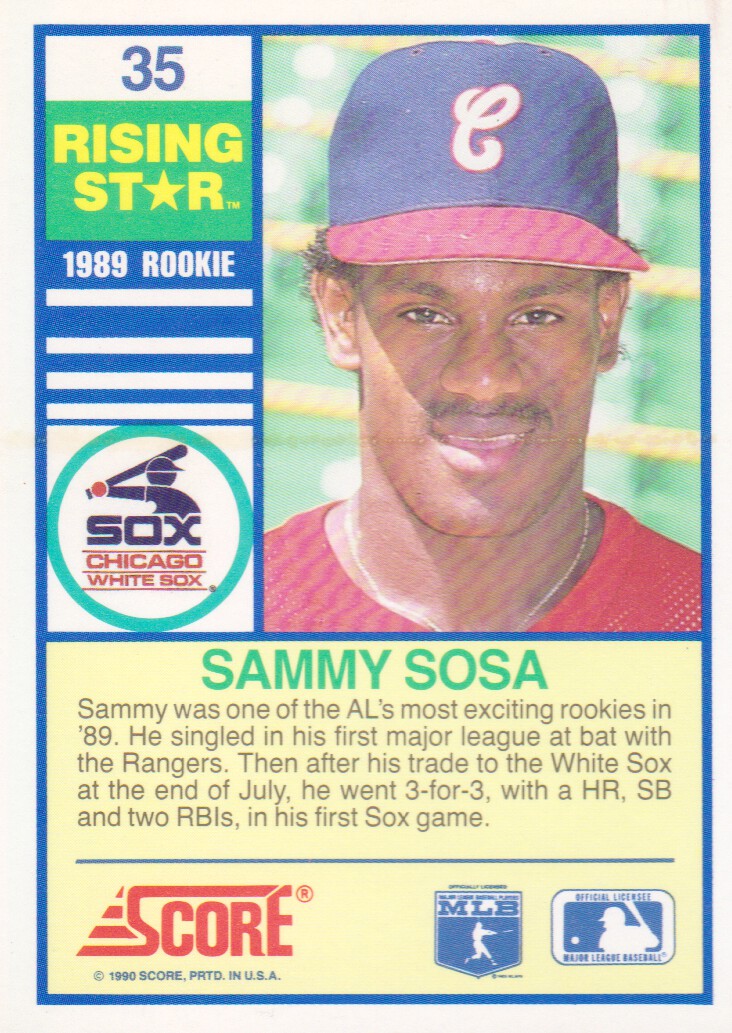 1990 Score Rising Stars #35 Sammy Sosa - NM-MT