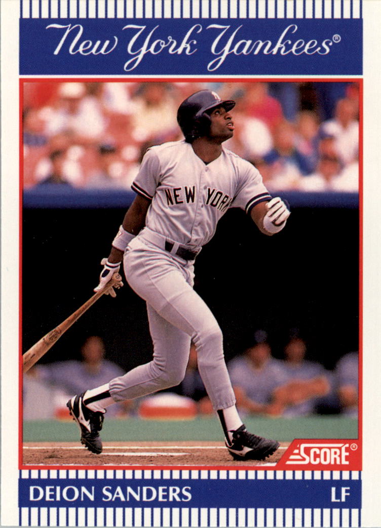 1990 Yankees Score Nat West 22 Deion Sanders NMMT