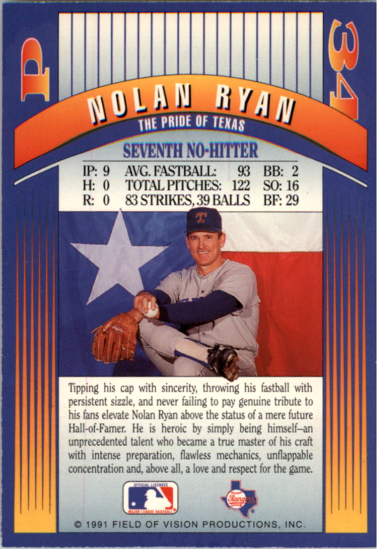 1991 SilverStar Holograms #2 Nolan Ryan back image