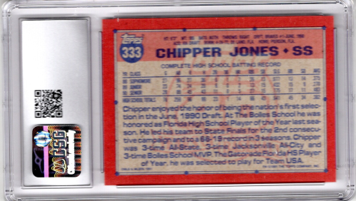 1991 Topps #333 Chipper Jones RC back image