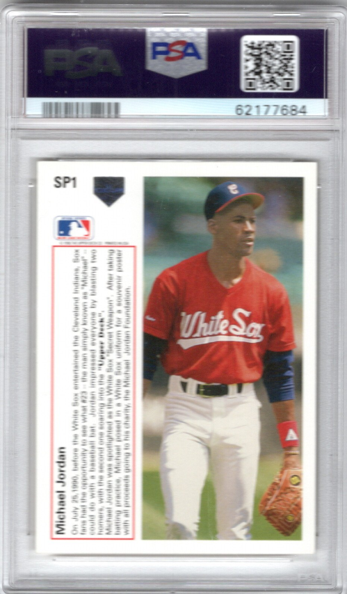 1991 Upper Deck #SP1 Michael Jordan SP/Shown batting in/White Sox uniform back image