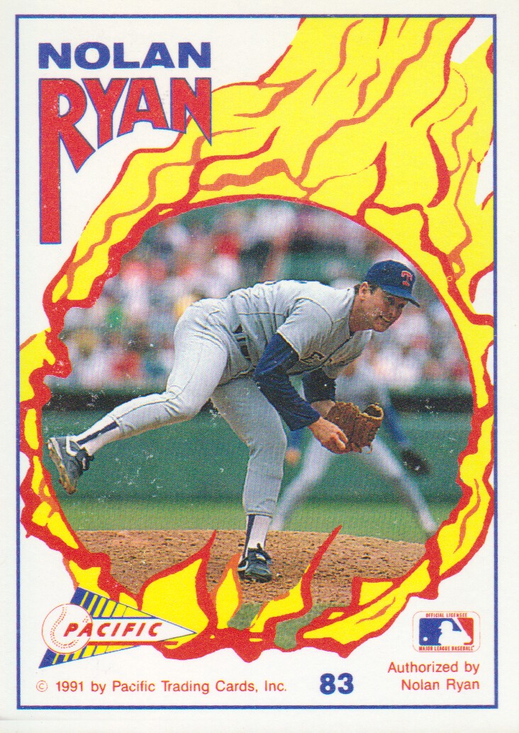 1991 Pacific Ryan Texas Express I #83 Nolan Ryan/Running in Outfield/Before the Big Ga back image