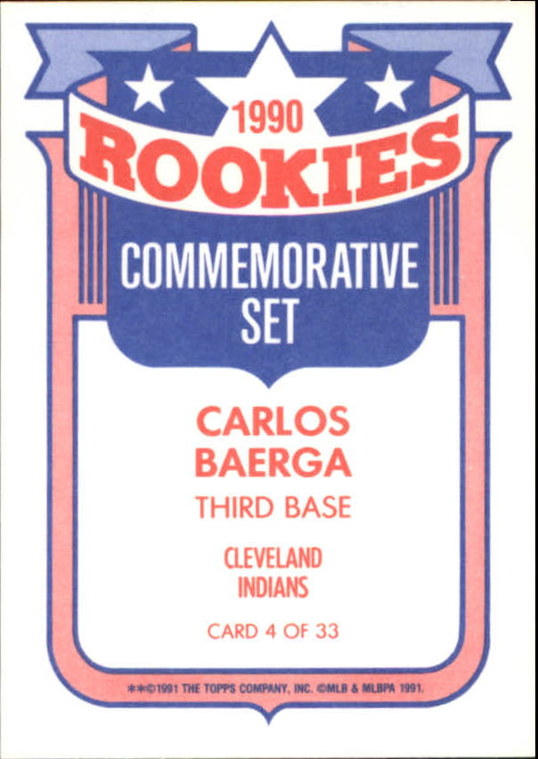 1991 Topps Rookies #4 Carlos Baerga back image