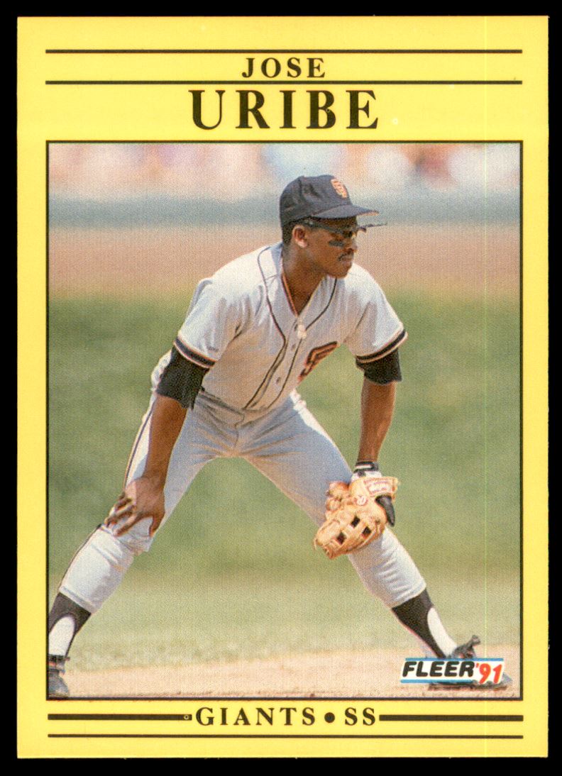 1991 Fleer San Francisco Giants Baseball Card 275 Jose Uribe eBay
