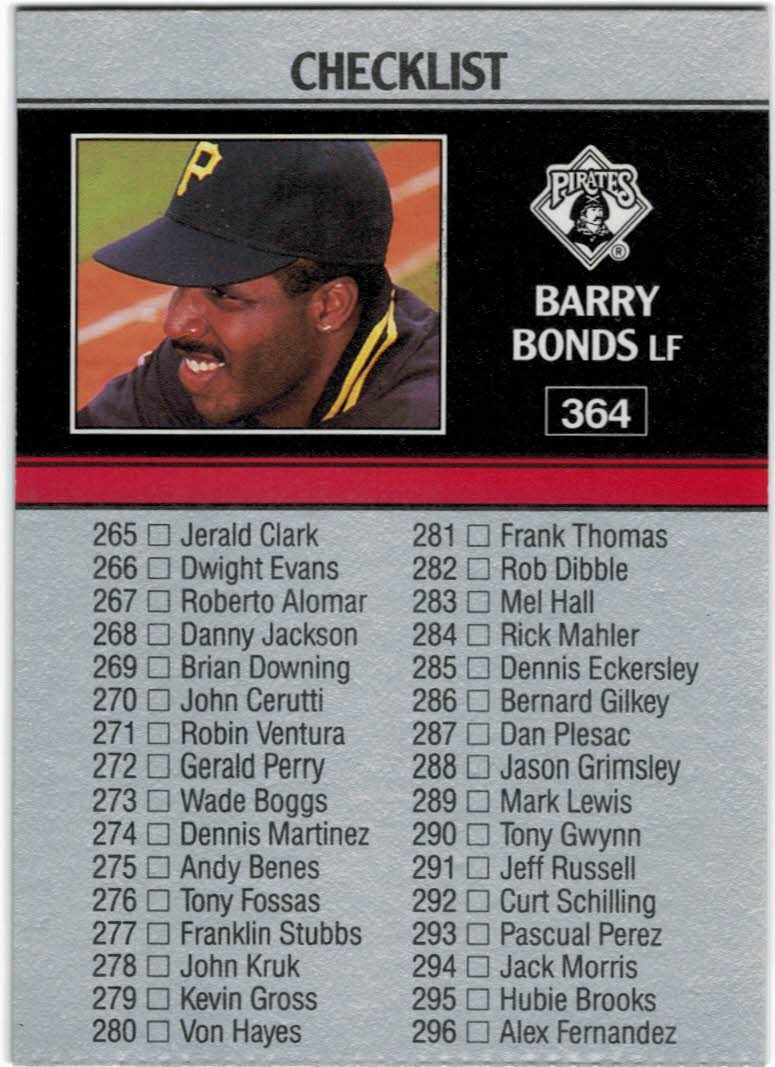 1991 Leaf #364 Barry Bonds CL