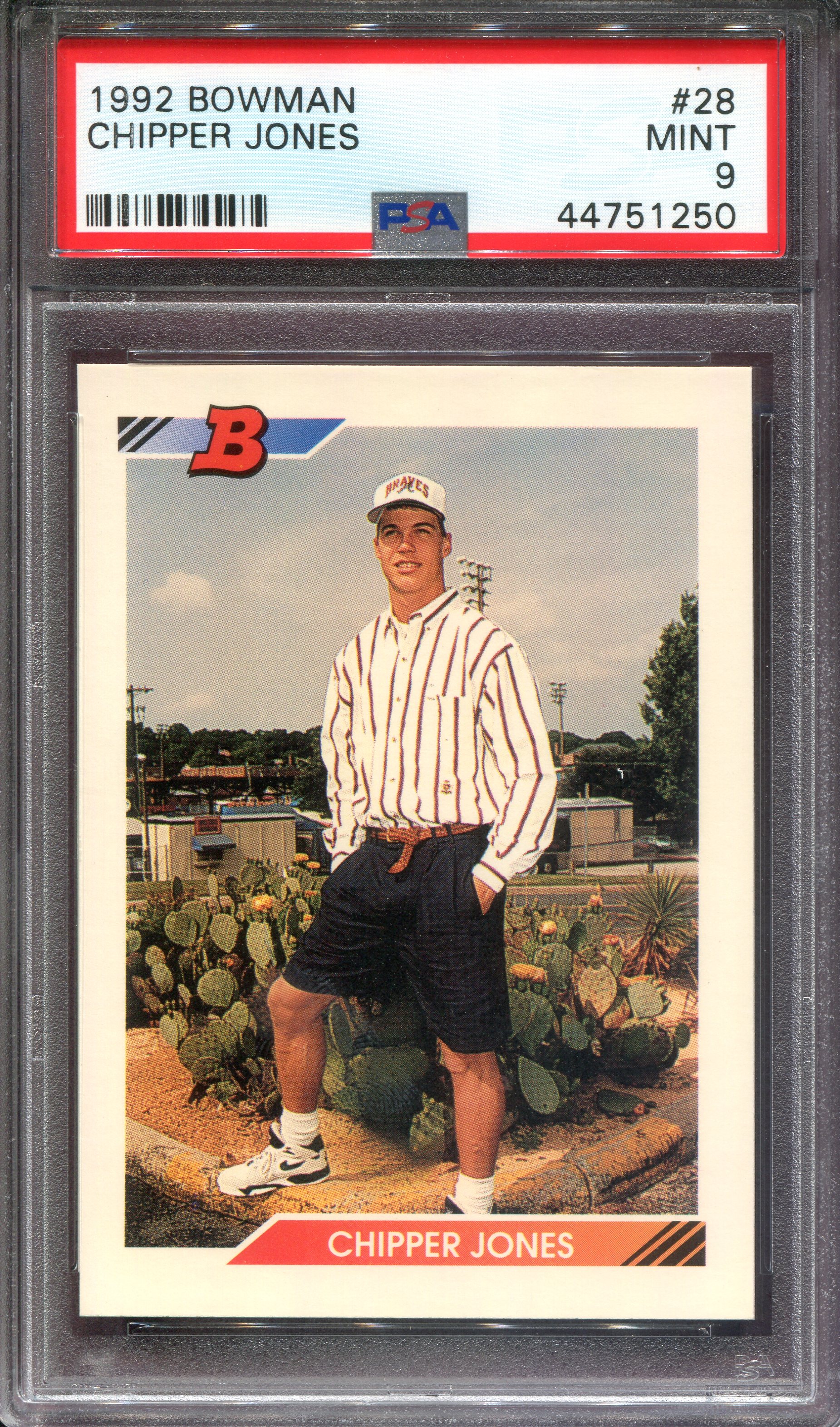 Chipper Jones Autographed 1991 Score Rookie Card #671 (PSA 6/10)