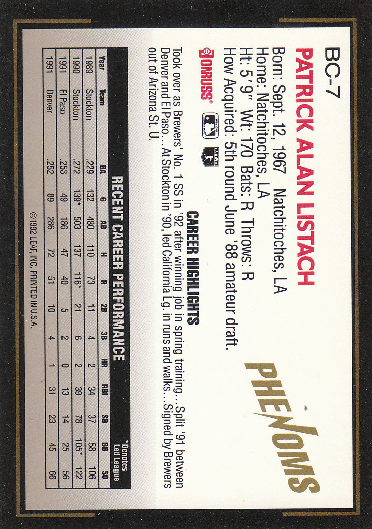 1992 Donruss Rookies Baseball "Phenoms" Insert Cards - Picture 15 of 31