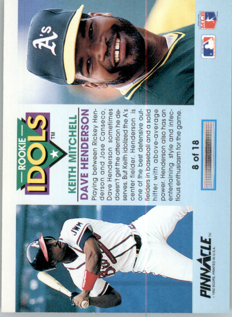 1992 Pinnacle (Score) Baseball "Rookie Idols" Insert Cards - Picture 11 of 17