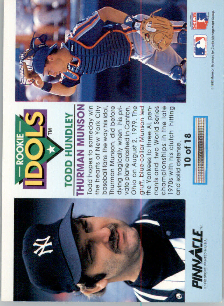 1992 Pinnacle (Score) Baseball "Rookie Idols" Insert Cards - Picture 15 of 17