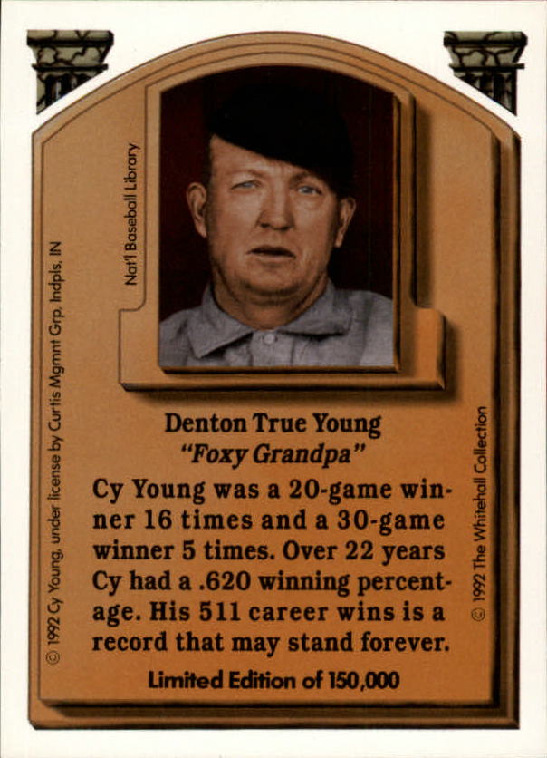 1992 Whitehall Legends to Life #5 Cy Young back image