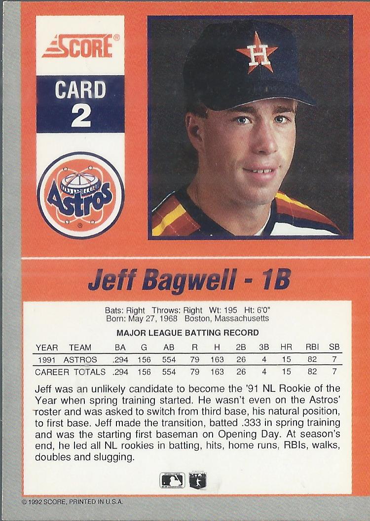 1992 Score Impact Players #2 Jeff Bagwell back image