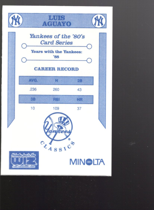 B7080- 1992 Yankees WIZ 80s New York Baseball Cards -You Pick- 15+ FREE US SHIP - Picture 3 of 6