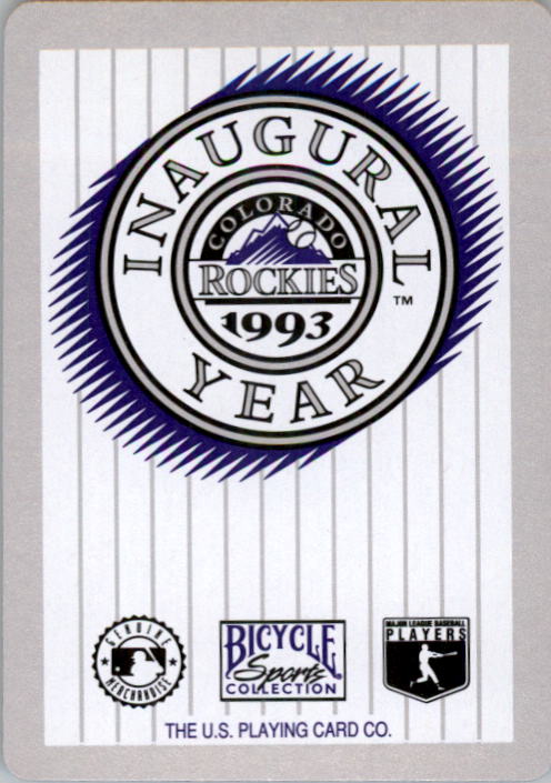 1993 Rockies U.S. Playing Cards #2H Jim Tatum back image