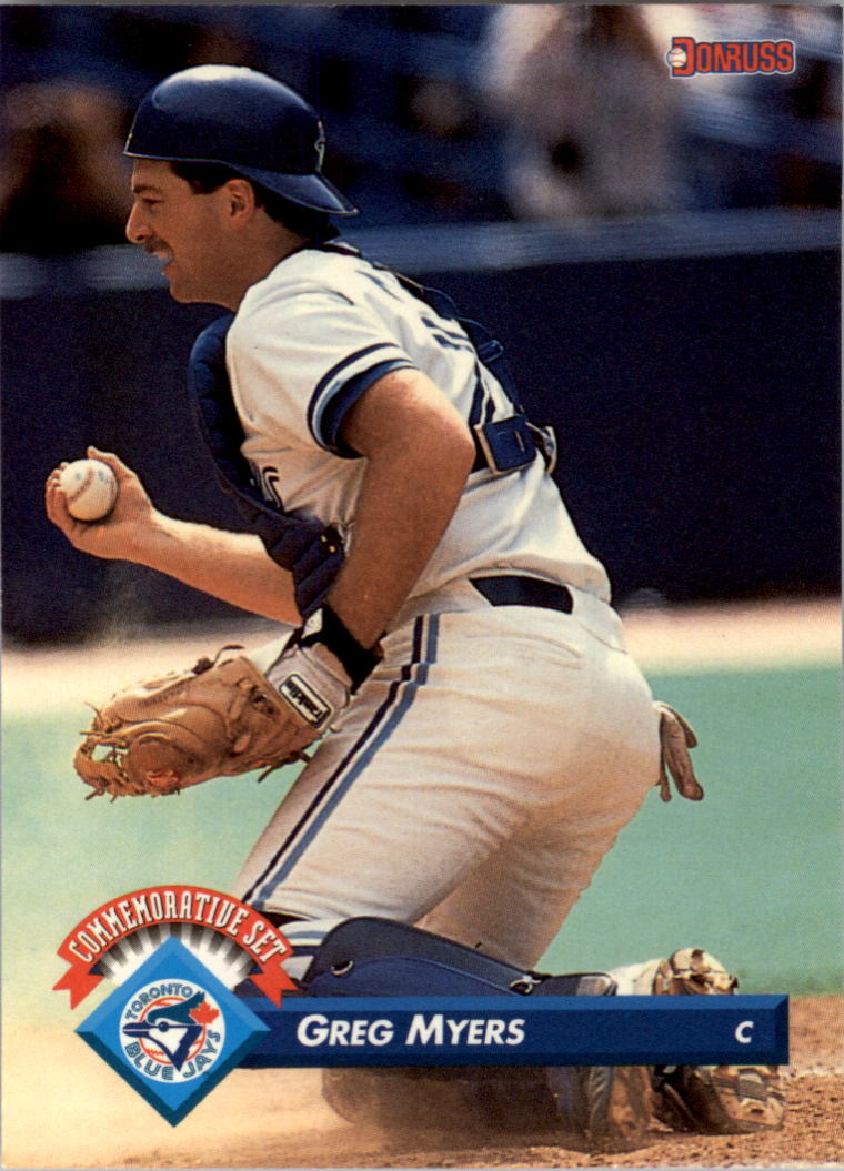 1993 Blue Jays Donruss 45 #42 Greg Myers - NM-MT