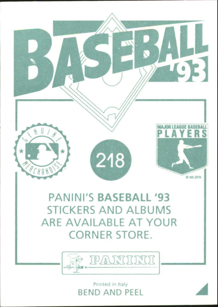 1993 Panini Stickers #218 Brett Butler back image