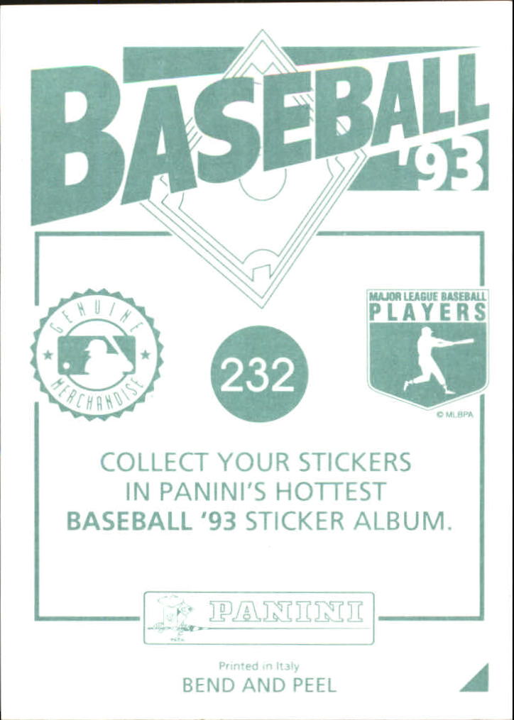 1993 Panini Stickers #232 Moises Alou back image