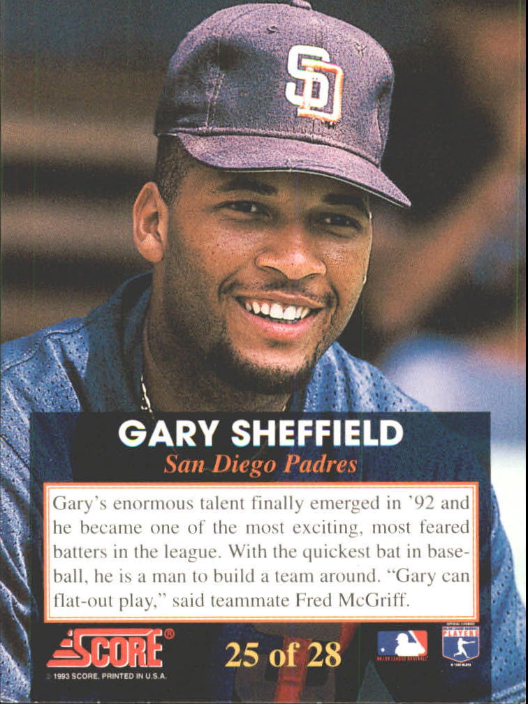 1993 Score Franchise #25 Gary Sheffield back image