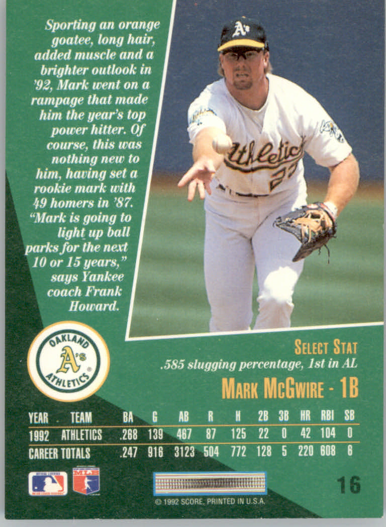 1993 Select (Score) Baseball "Main Set" Base Cards #1 to #200 - Picture 33 of 401