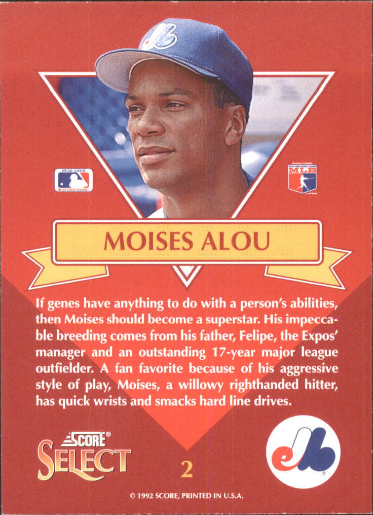 1993 Select Chase Rookies #2 Moises Alou back image