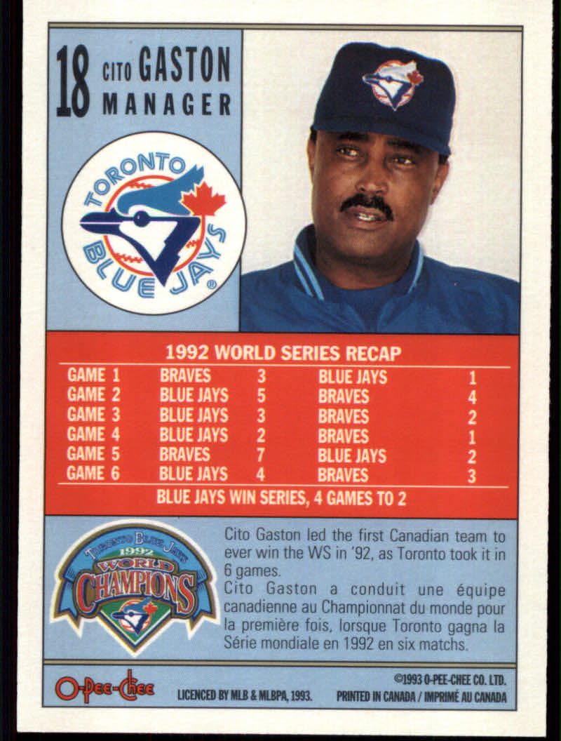 1993 O-Pee-Chee Baseball "Insert" Cards - Picture 15 of 17