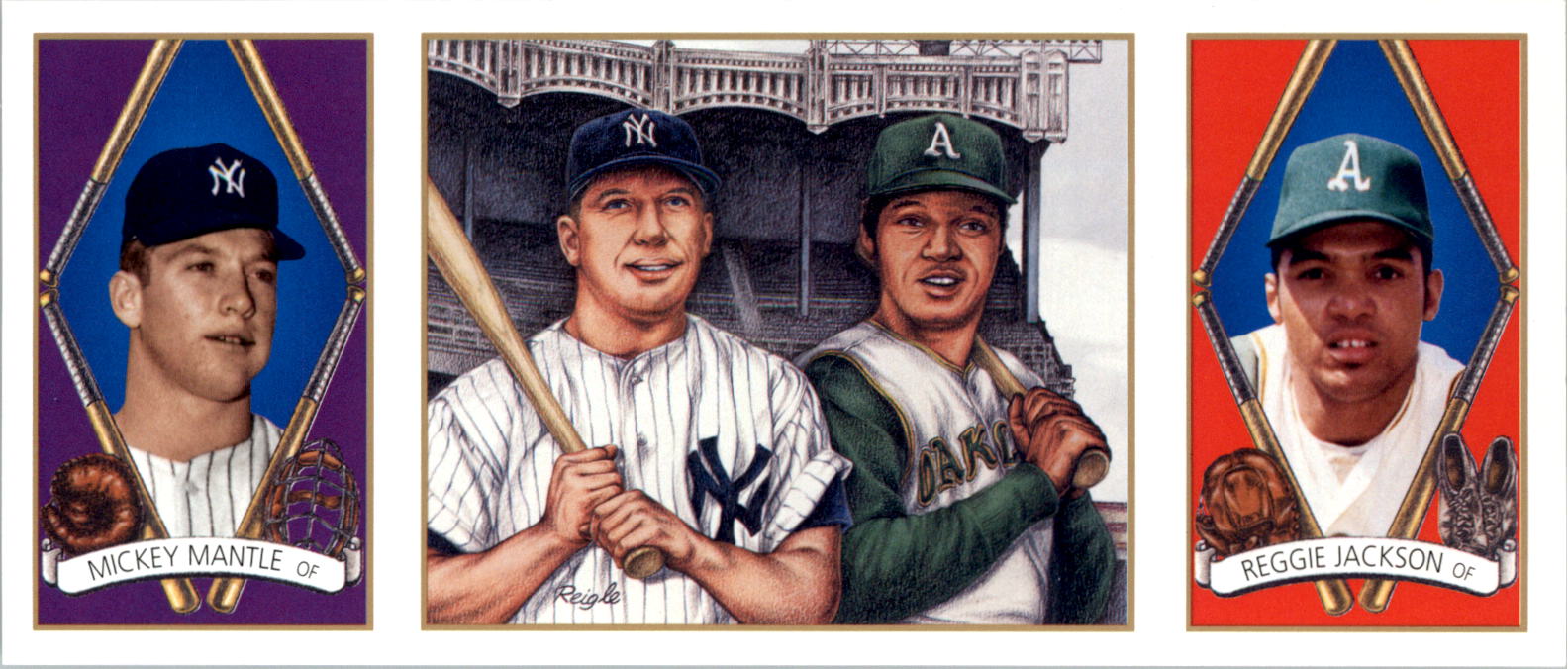 1993 Upper Deck All-Time Heroes Preview #2 Reggie Jackson/Mickey Mantle