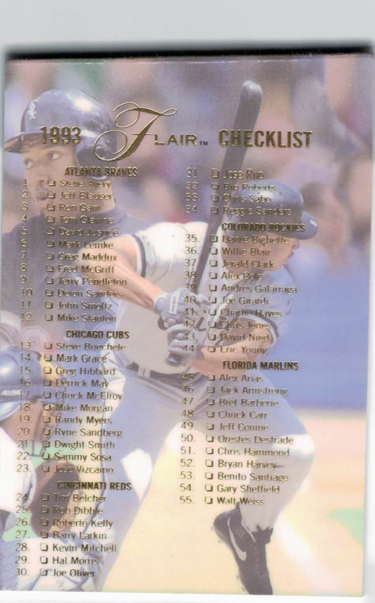 1993 Flair #298 Greg Maddux/Bo Jackson CL back image