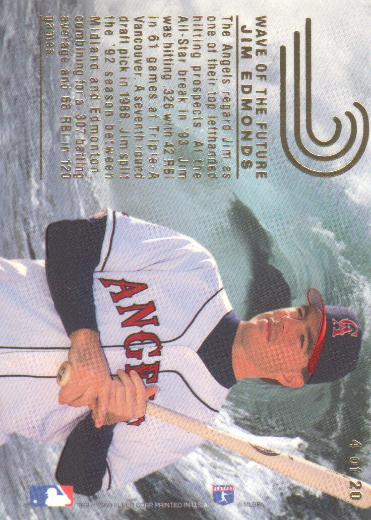 1993 Flair Wave of the Future #4 Jim Edmonds back image