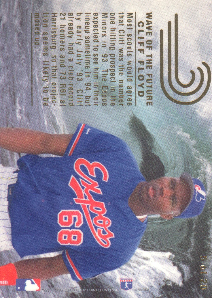 1993 Flair Wave of the Future #5 Cliff Floyd back image