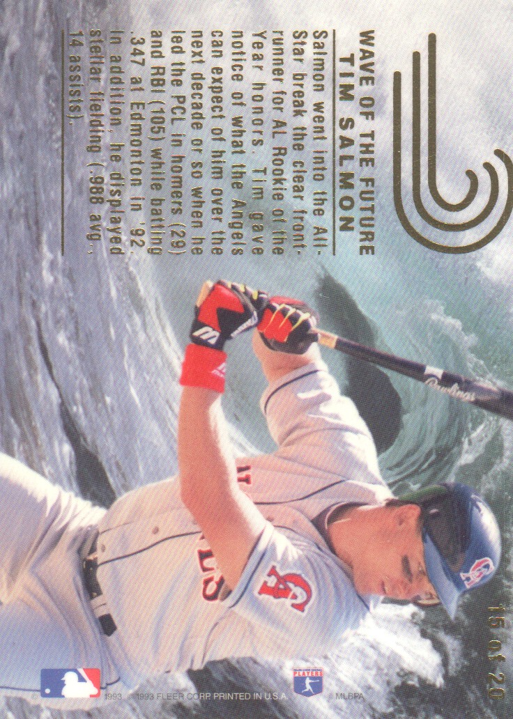 1993 Flair Wave of the Future #15 Tim Salmon back image