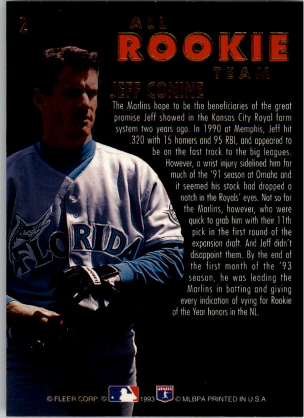 1993 Ultra All-Rookies #2 Jeff Conine back image