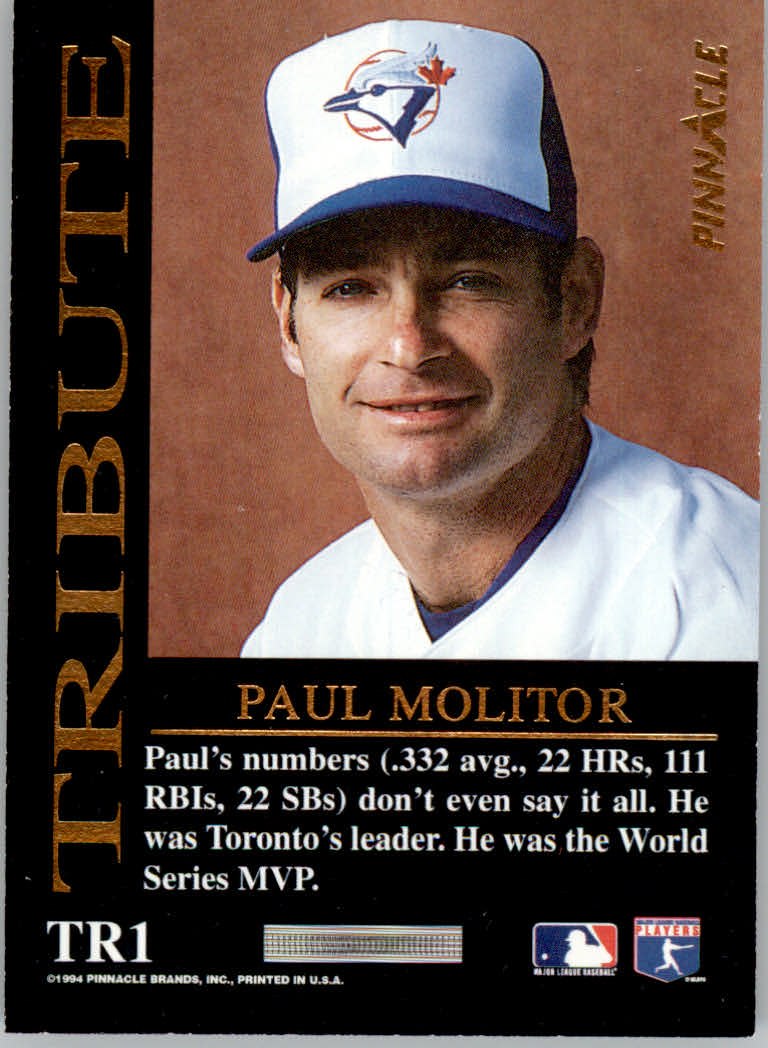 1994 Pinnacle Baseball "Tribute" Einsatzkarten - Bild 3 von 25