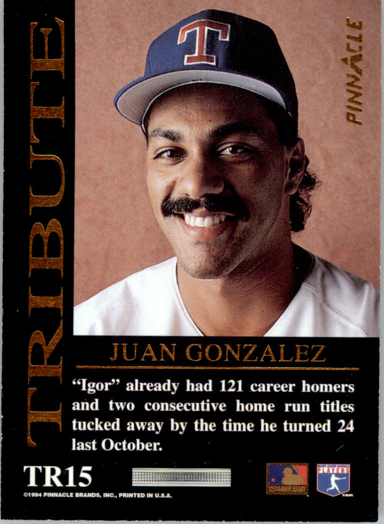 1994 Pinnacle Baseball "Tribute" Einsatzkarten - Bild 19 von 25