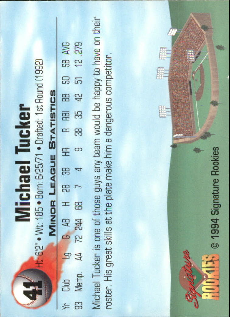1994 Signature Rookies Signatures #41 Michael Tucker back image