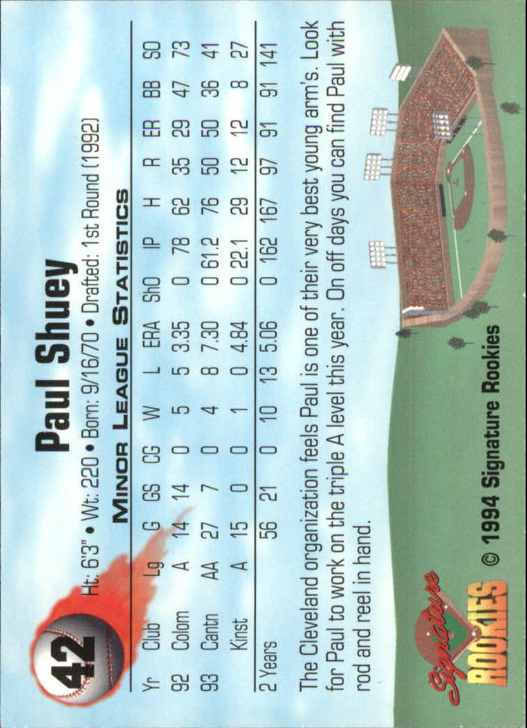 1994 Signature Rookies Signatures #42 Paul Shuey back image