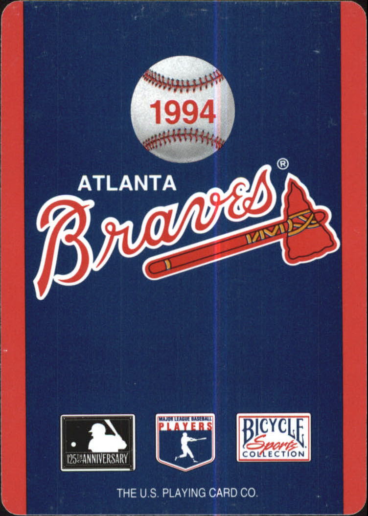 1994 Braves U.S. Playing Cards #9H Ryan Klesko back image