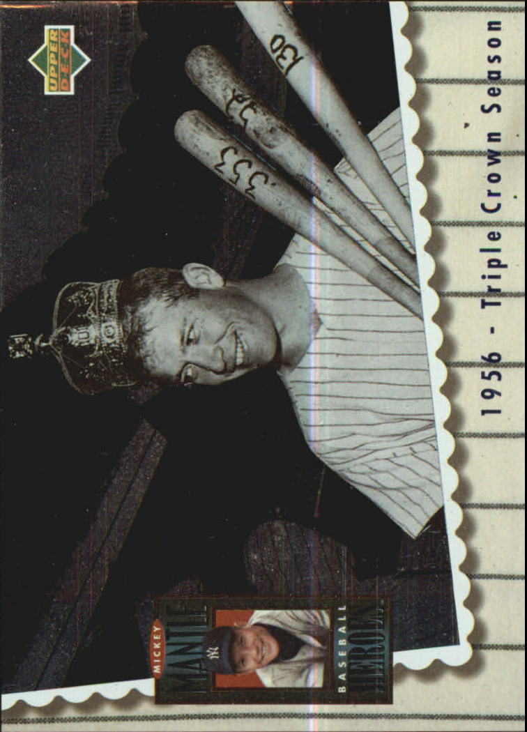 1994 Upper Deck Mantle Heroes #66 Mickey Mantle/1956 Triple Crown/Season