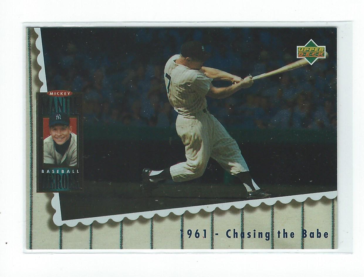 1994 Upper Deck Mantle Heroes #68 Mickey Mantle/1961 Chasing the Babe