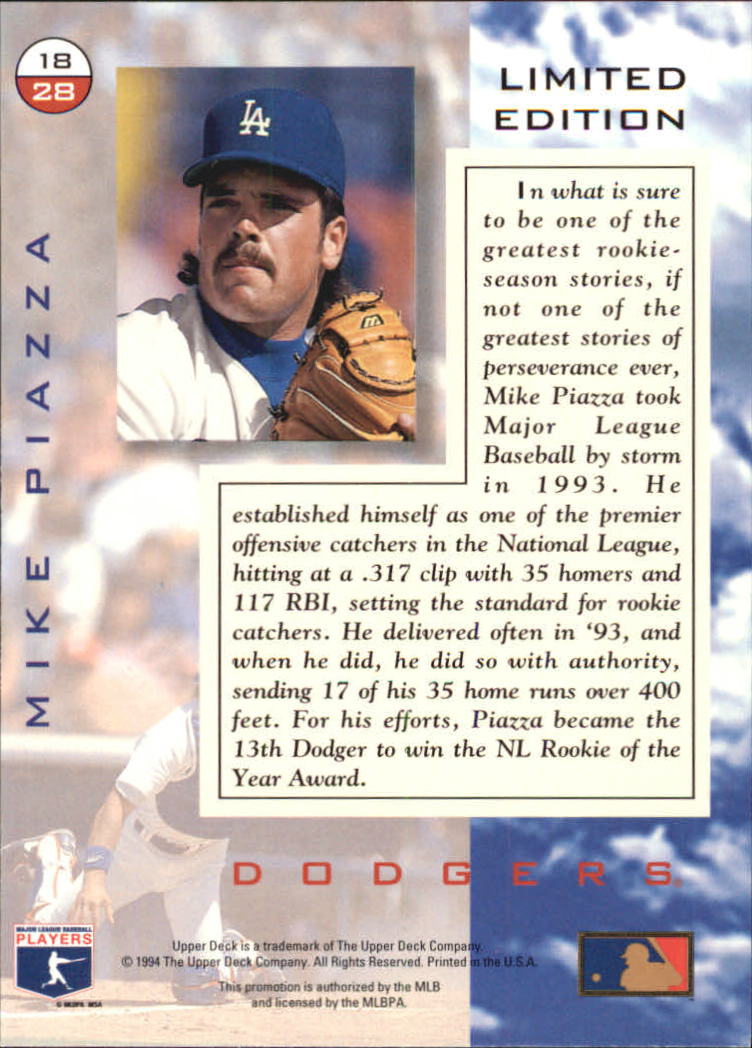 1994 Denny's Holograms #18 Mike Piazza back image