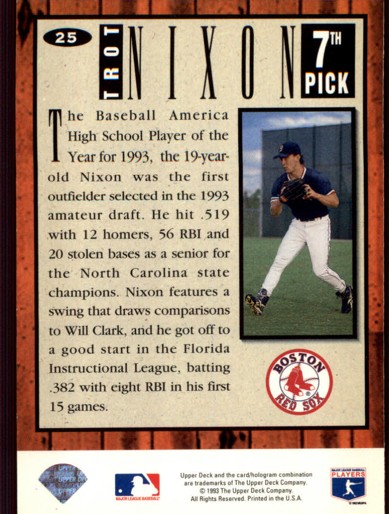 1994 Collector's Choice Gold Signature #25 Trot Nixon back image